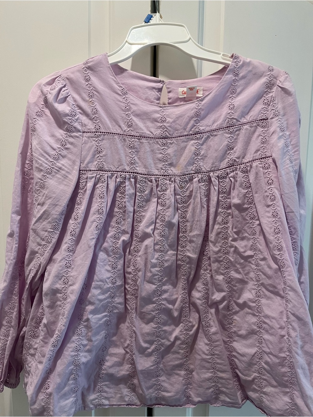 Cat & Jack Lilac Eyelet Top